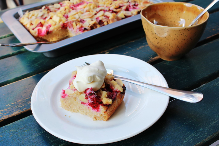 Rhubarb almond cake