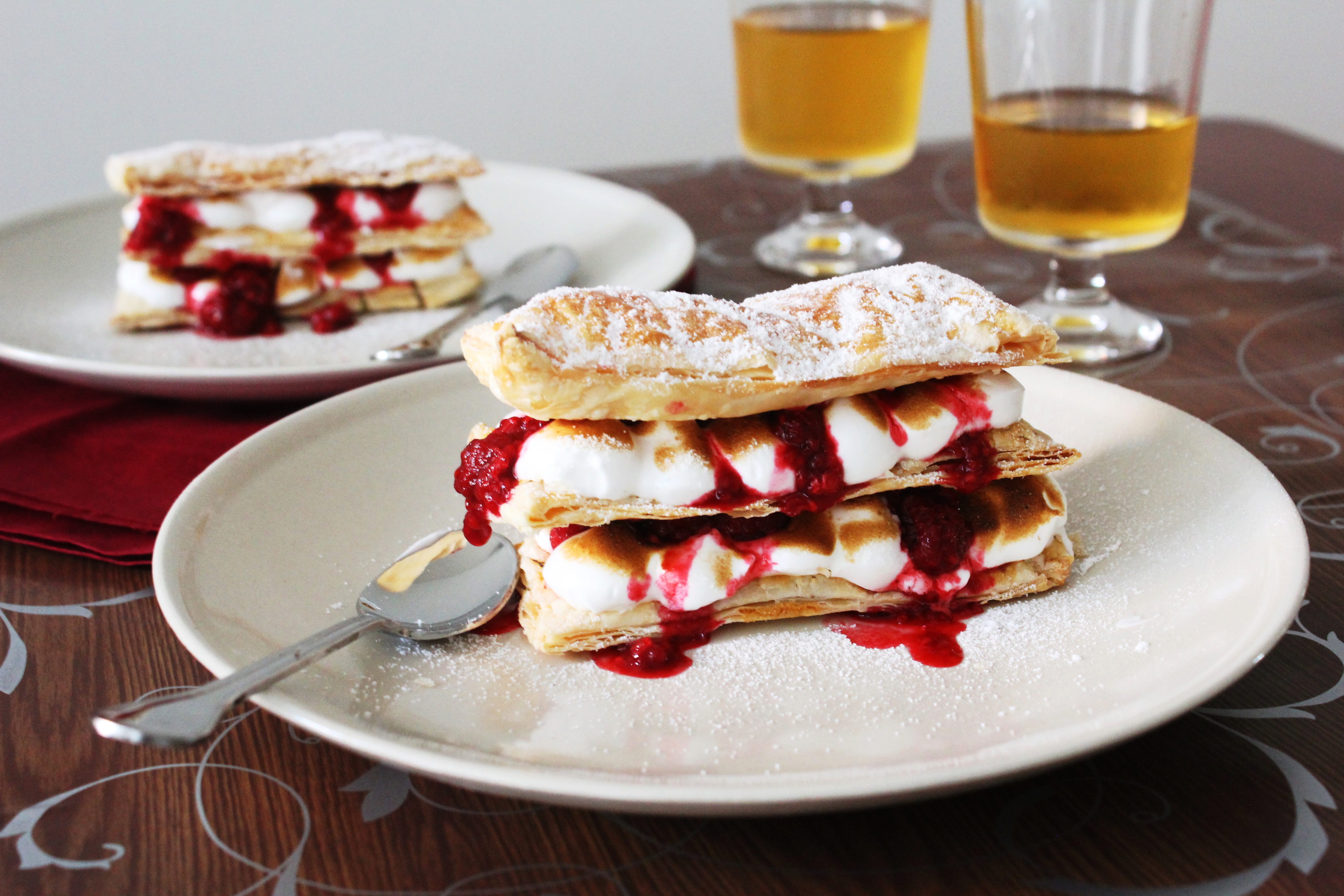 Raspberry & custard cream mille-feuille