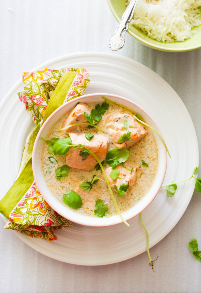 coconut poached salmon curry