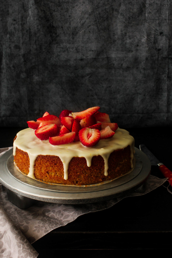 strawberry almond cake