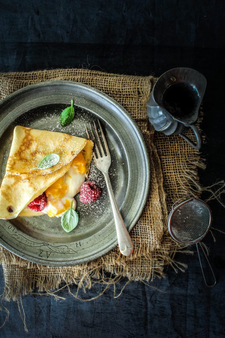 Coconut-Crepes-With-Yogurt-mango-and-Palm-Sugar-caramel