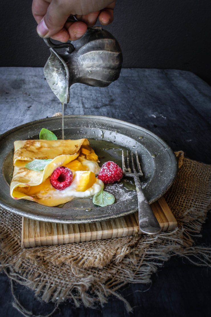 Coconut-Crepes-With-Yogurt-mango-and-Palm-Sugar-caramel