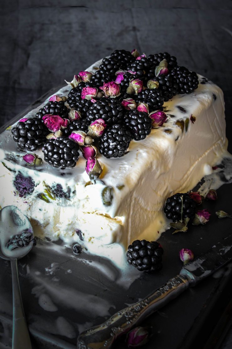 Blackberry-Pistachio-And-Rose-Semifreddo