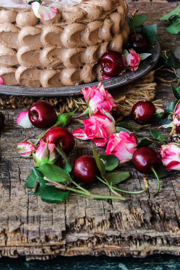 Dark-Chocolate-Cake-with-Milk-Chocolate-and-Cherry-Buttercream
