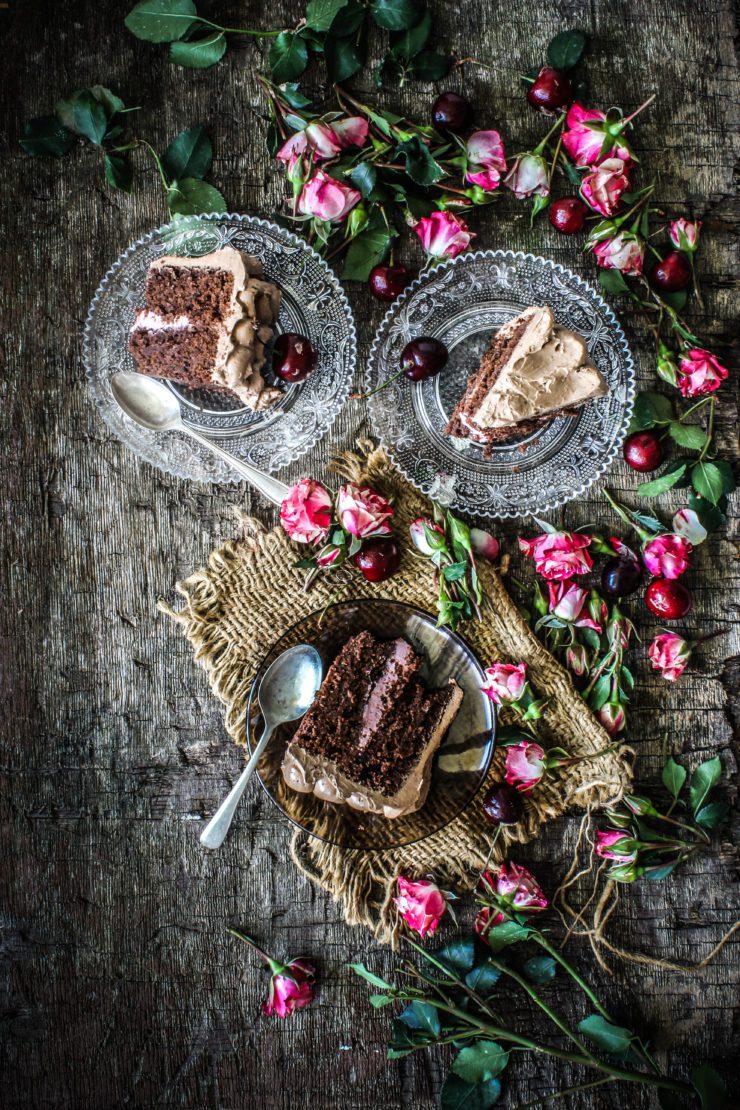 Dark-Chocolate-Cake-with-Milk-Chocolate-and-Cherry-Buttercream