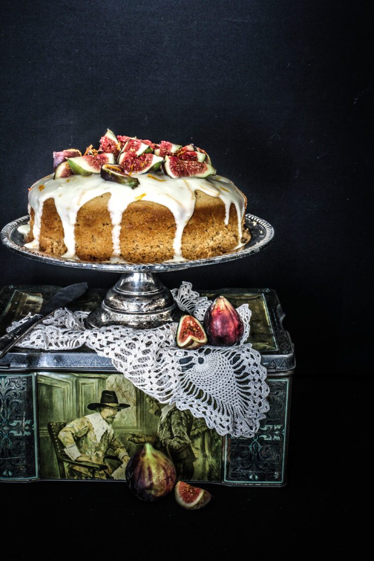butterscotch cake with figs
