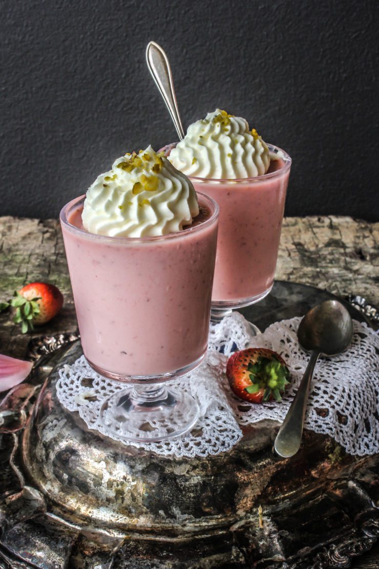 strawberry panna cotta with earl grey