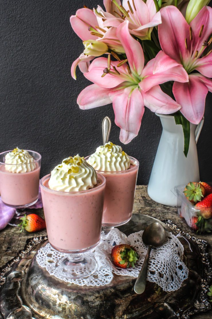 strawberry panna cotta with earl grey