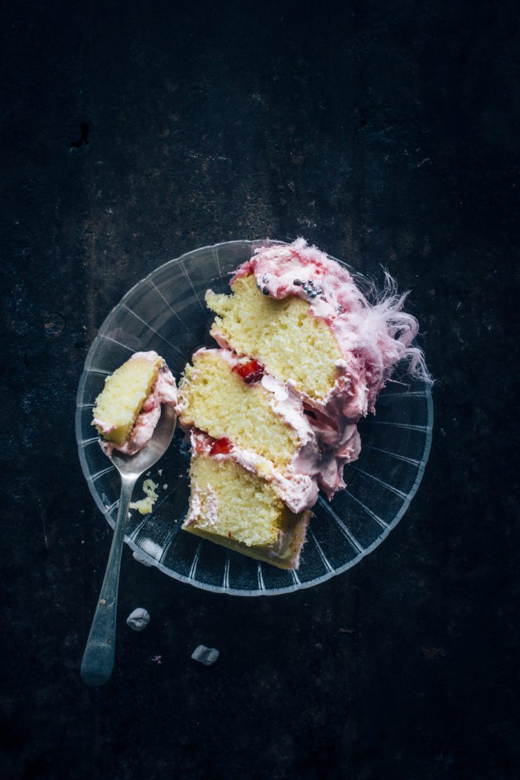 Strawberries and cream cake