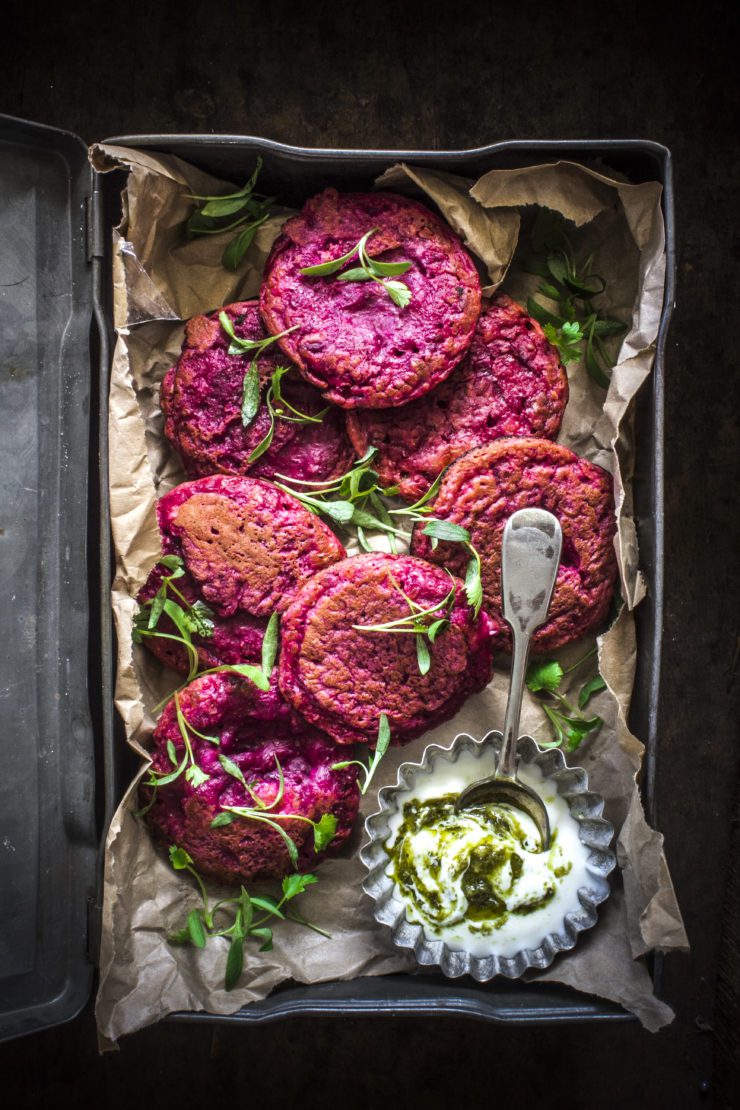 beetroot feta fritters