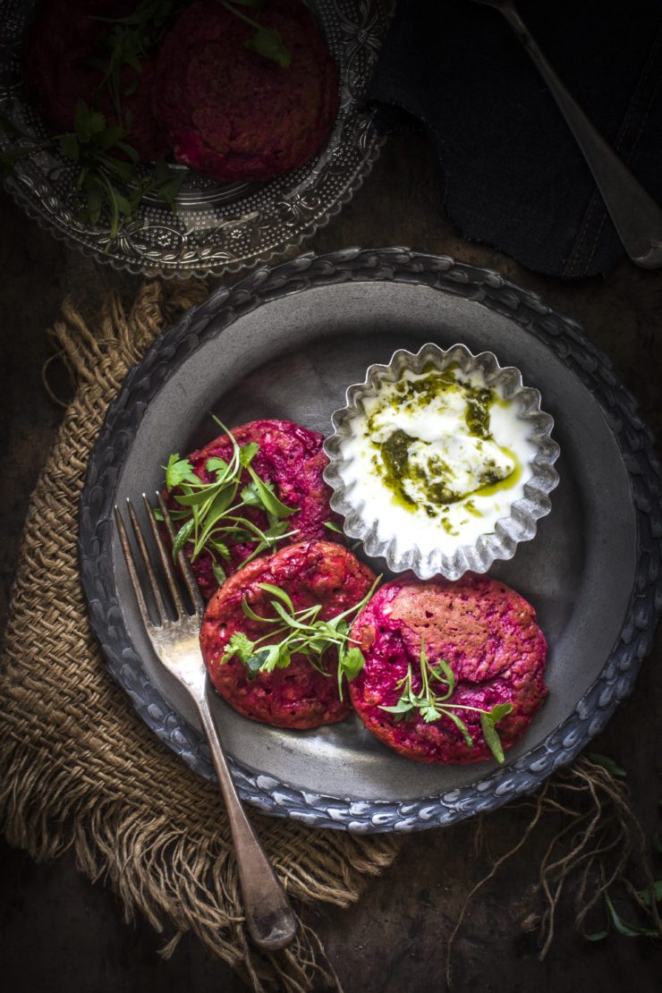 beetroot feta fritters