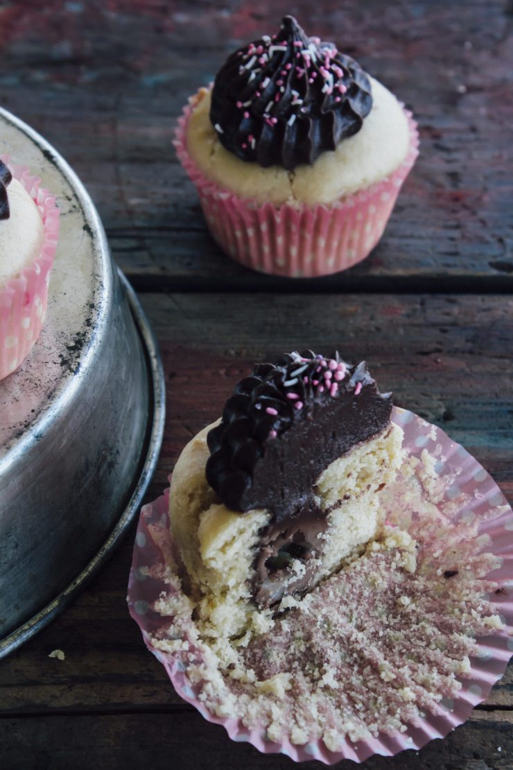 easter egg cupcakes with chocolate gaanche