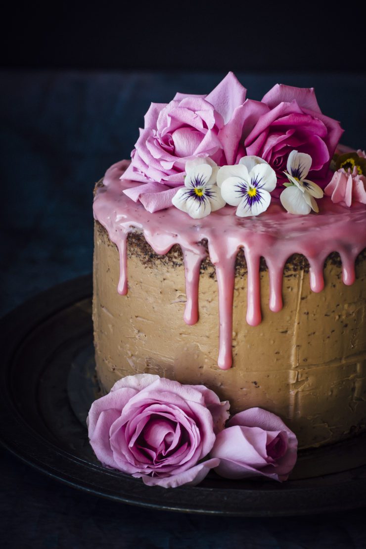 Layered chocolate mud cake