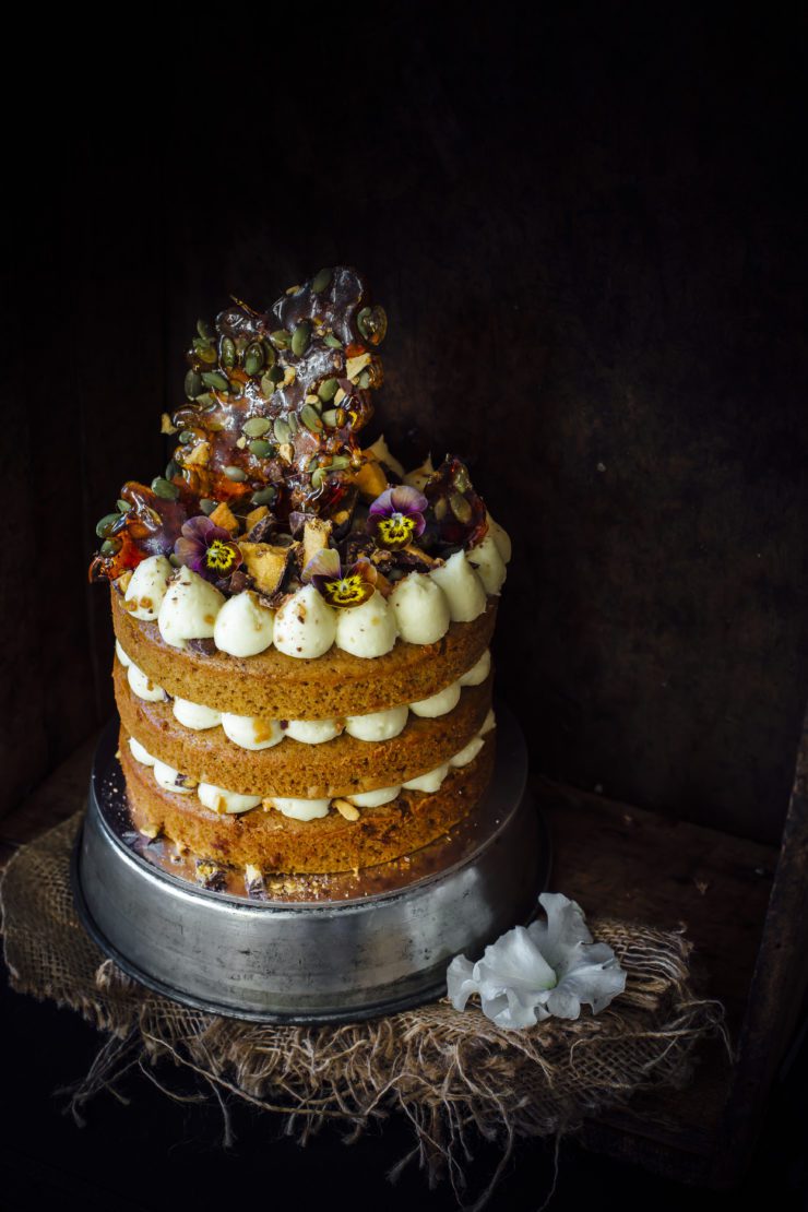 pumpkin cake with cream cheese frosting