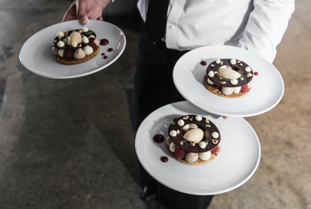 chocolate. raspberry & cream mille feuille