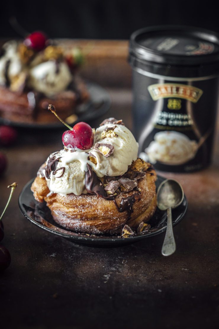 Churro Bowls with Baileys Ice Cream