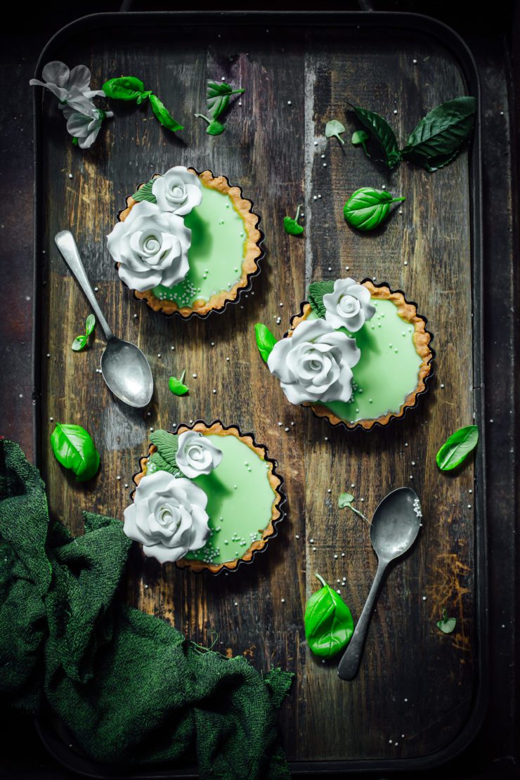 Basil Panna Cotta Tarts