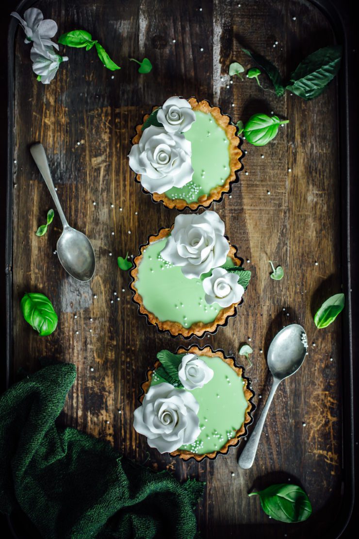 Basil Panna Cotta Tarts