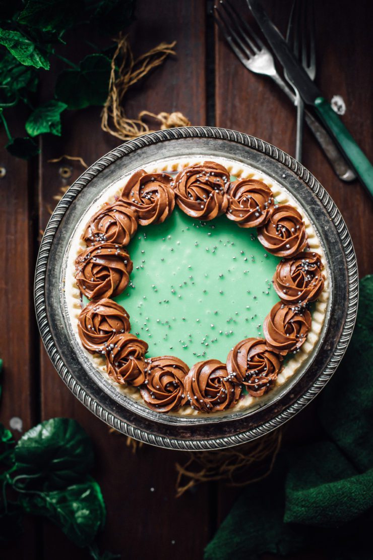 peppermint and chocolate tart