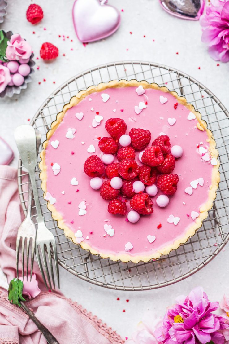 raspberry ganache tart