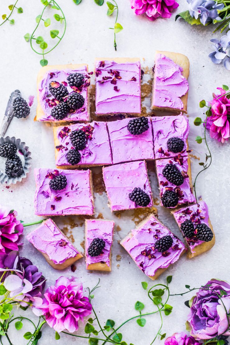 Blackberry and Rose Sheet Cake