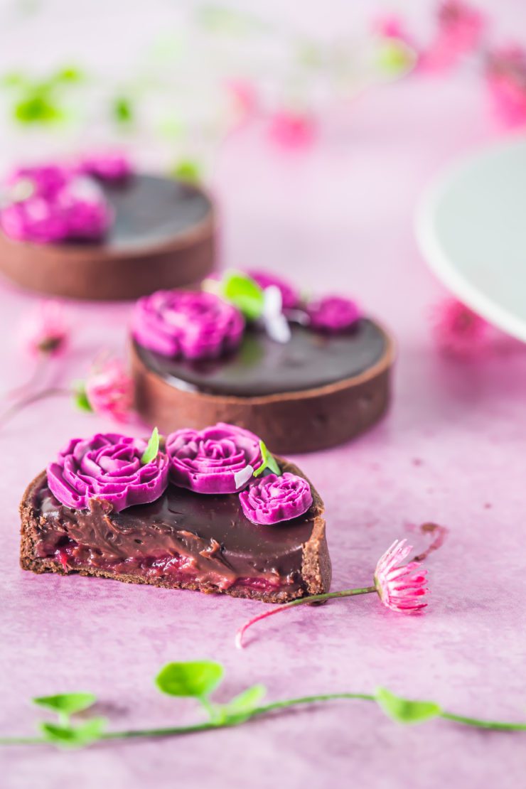 Chocolate and Rhubarb Tartlets 