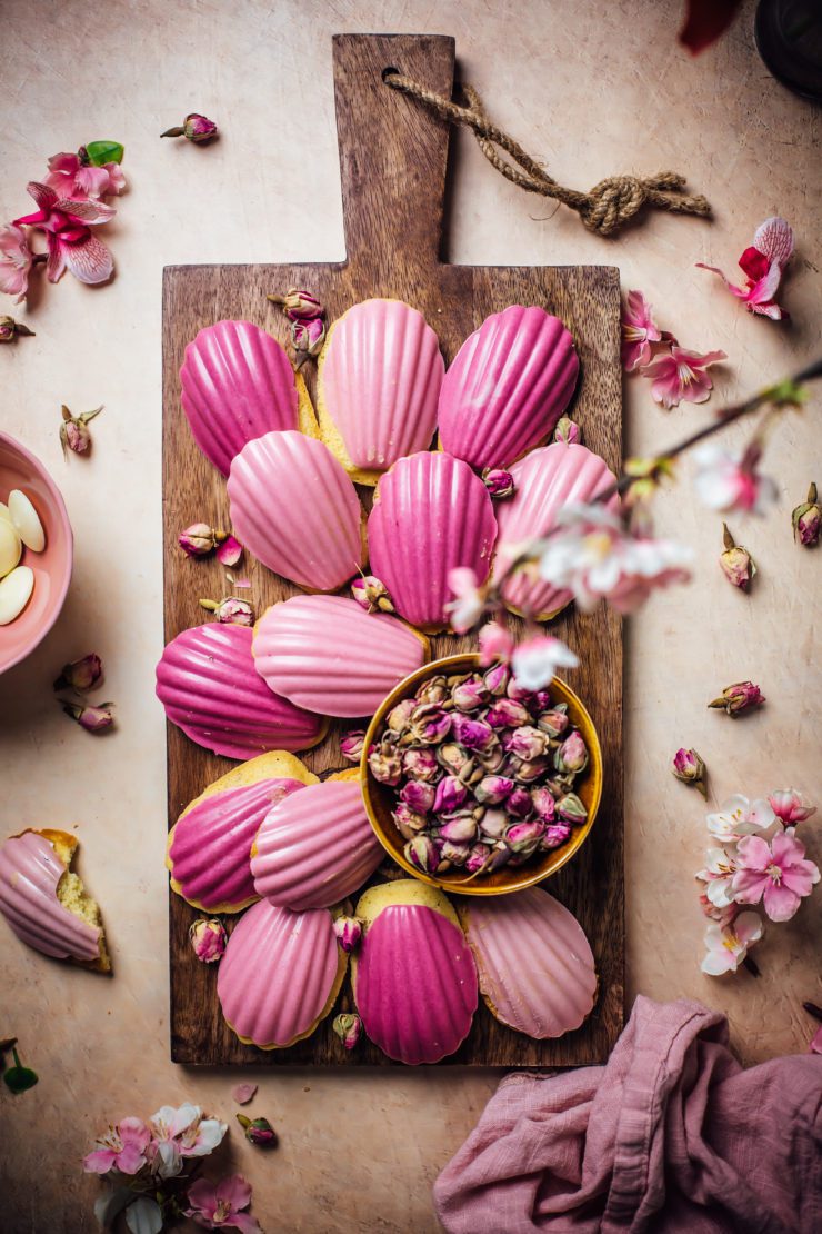 Homemade Madeleines with Rosewater and cardamom 