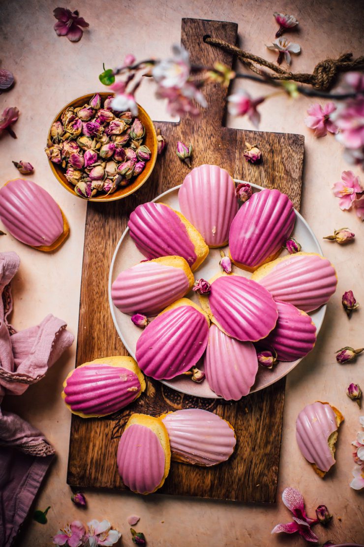 Homemade Madeleines with Rosewater and cardamom 