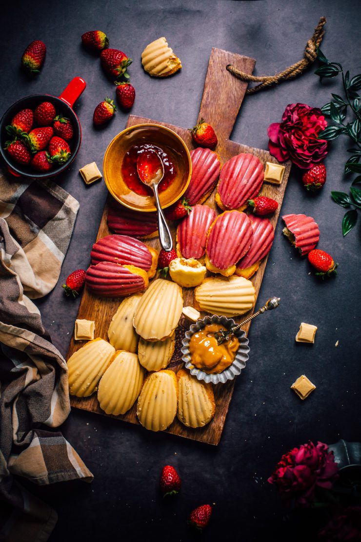 Caramilk and Strawberry Madeleines