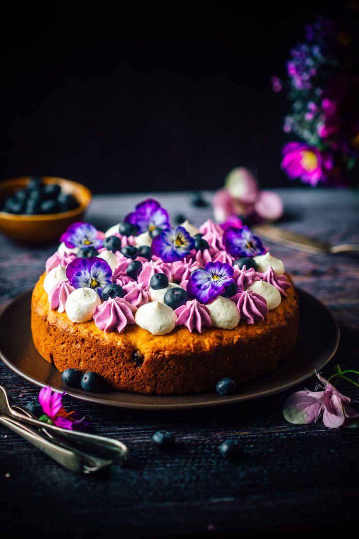 Ricotta Cake with blueberries