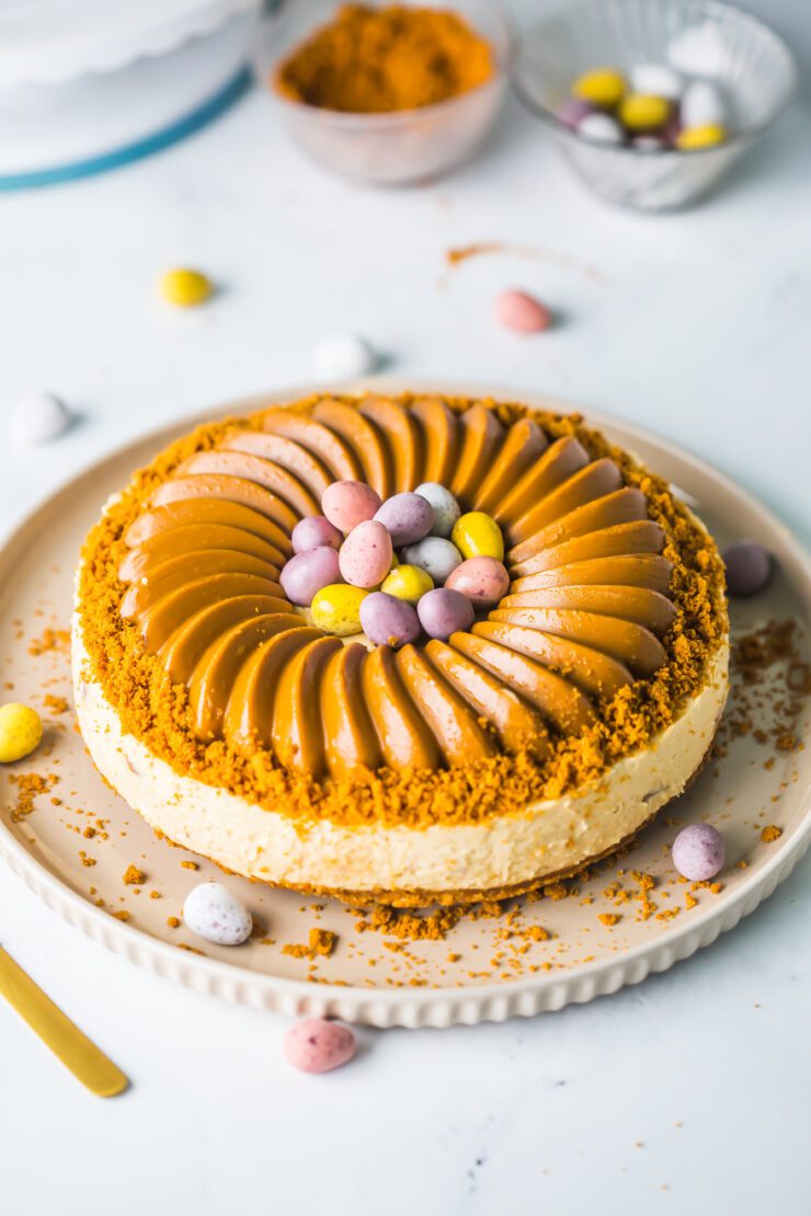 Biscoff and Mini eggs Cheesecake