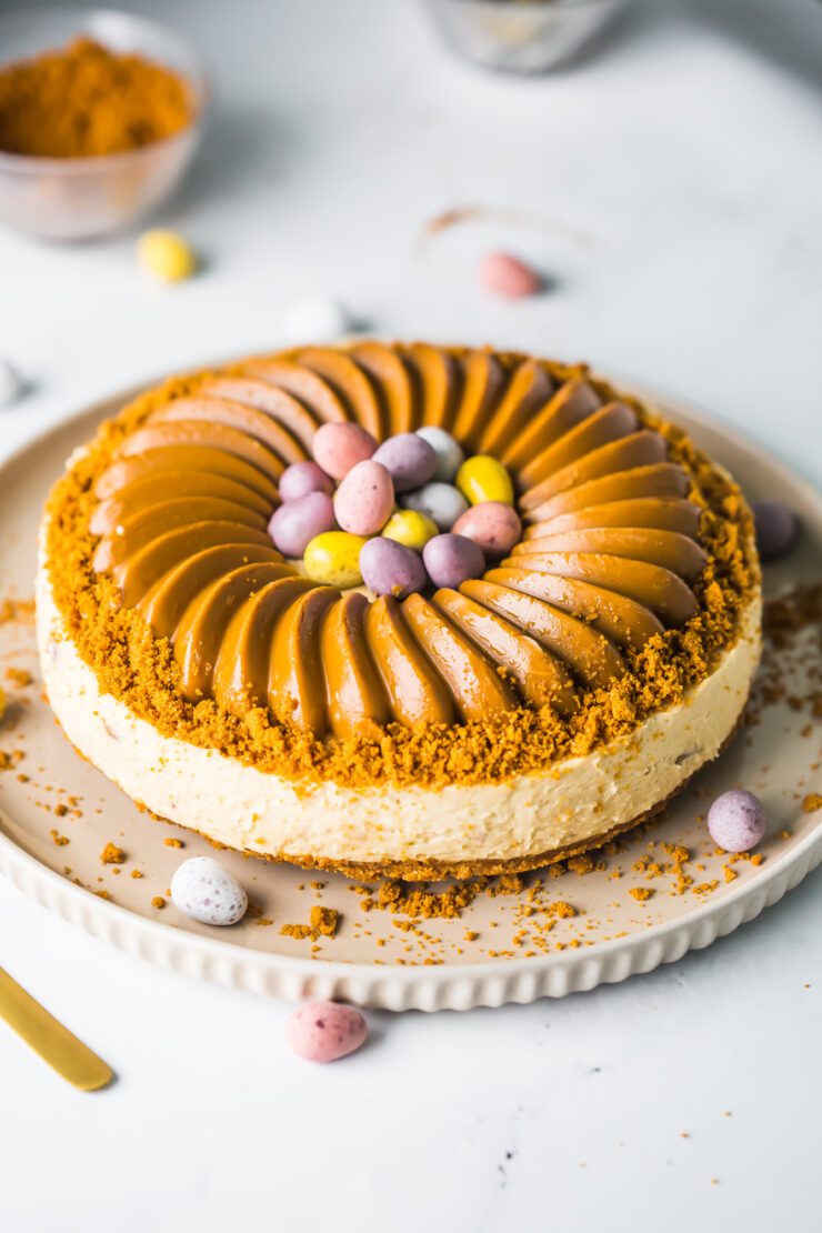 Biscoff and Mini eggs Cheesecake