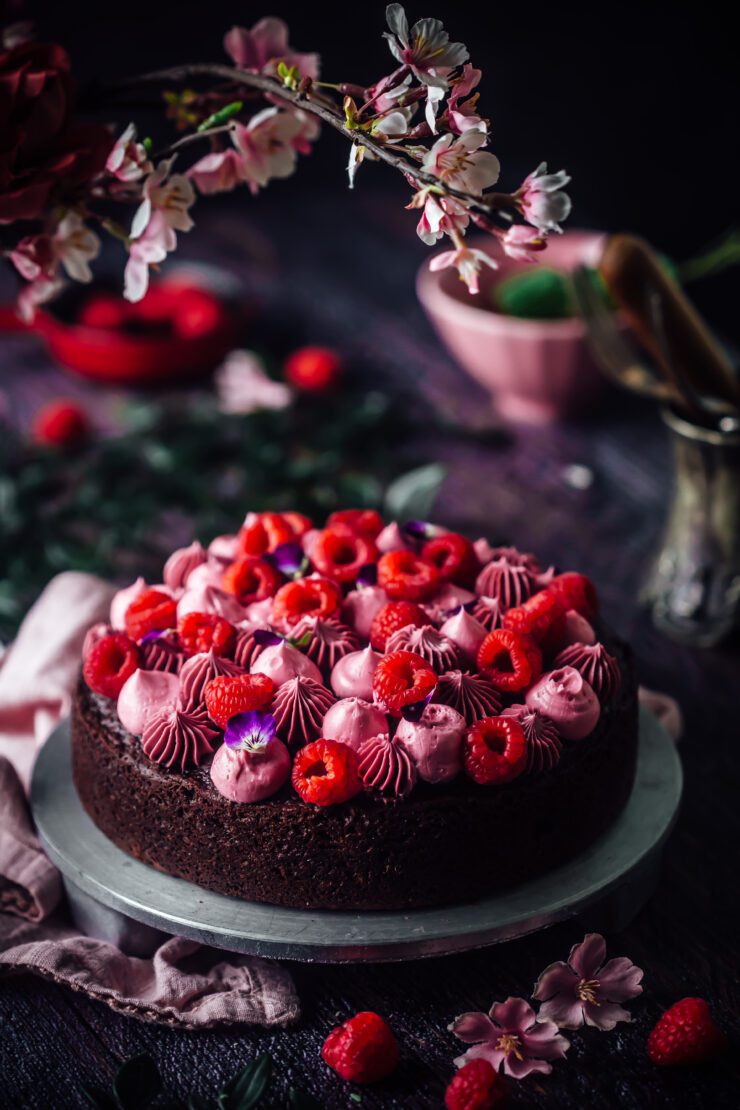 Chocolate Hazelnut and Raspberry Cake