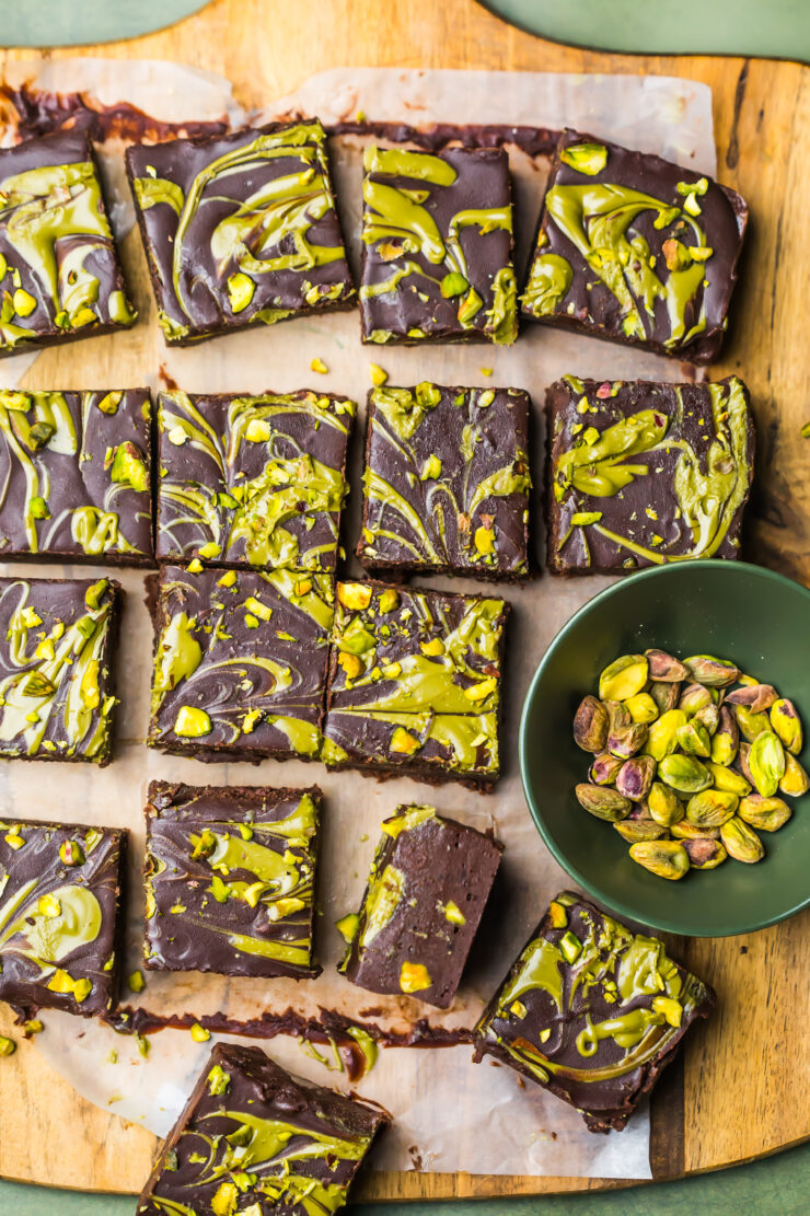 Eggless Pistachio Brownies