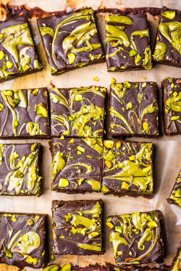 Eggless Pistachio Brownies