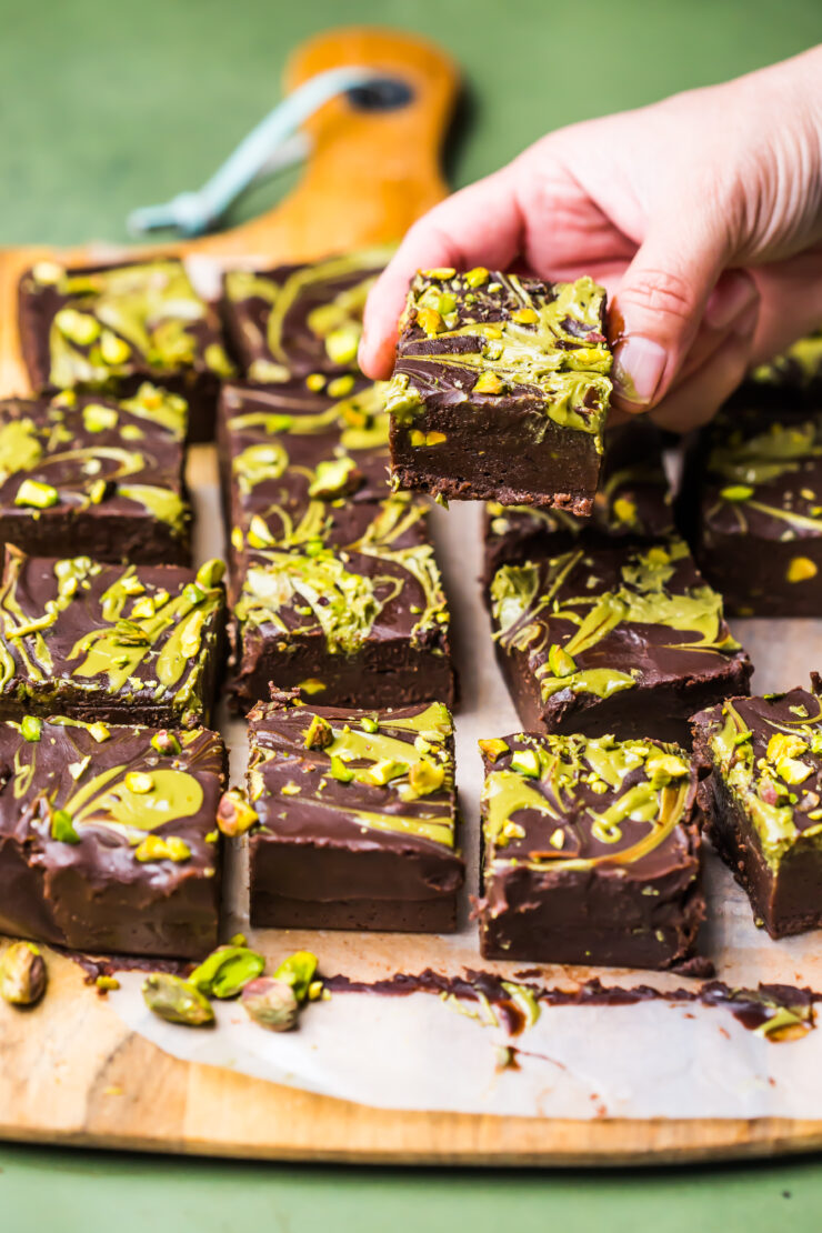 Eggless Pistachio Brownies