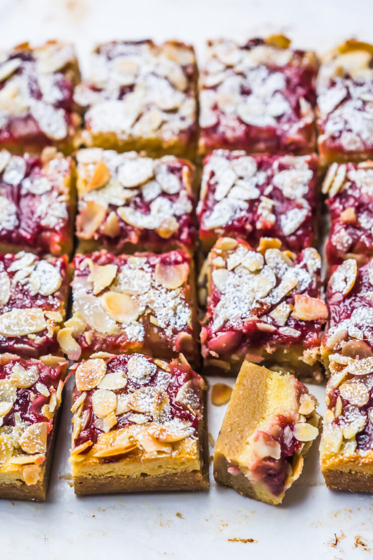 Almond and Rhubarb bars