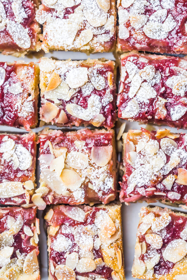 Almond and Rhubarb bars