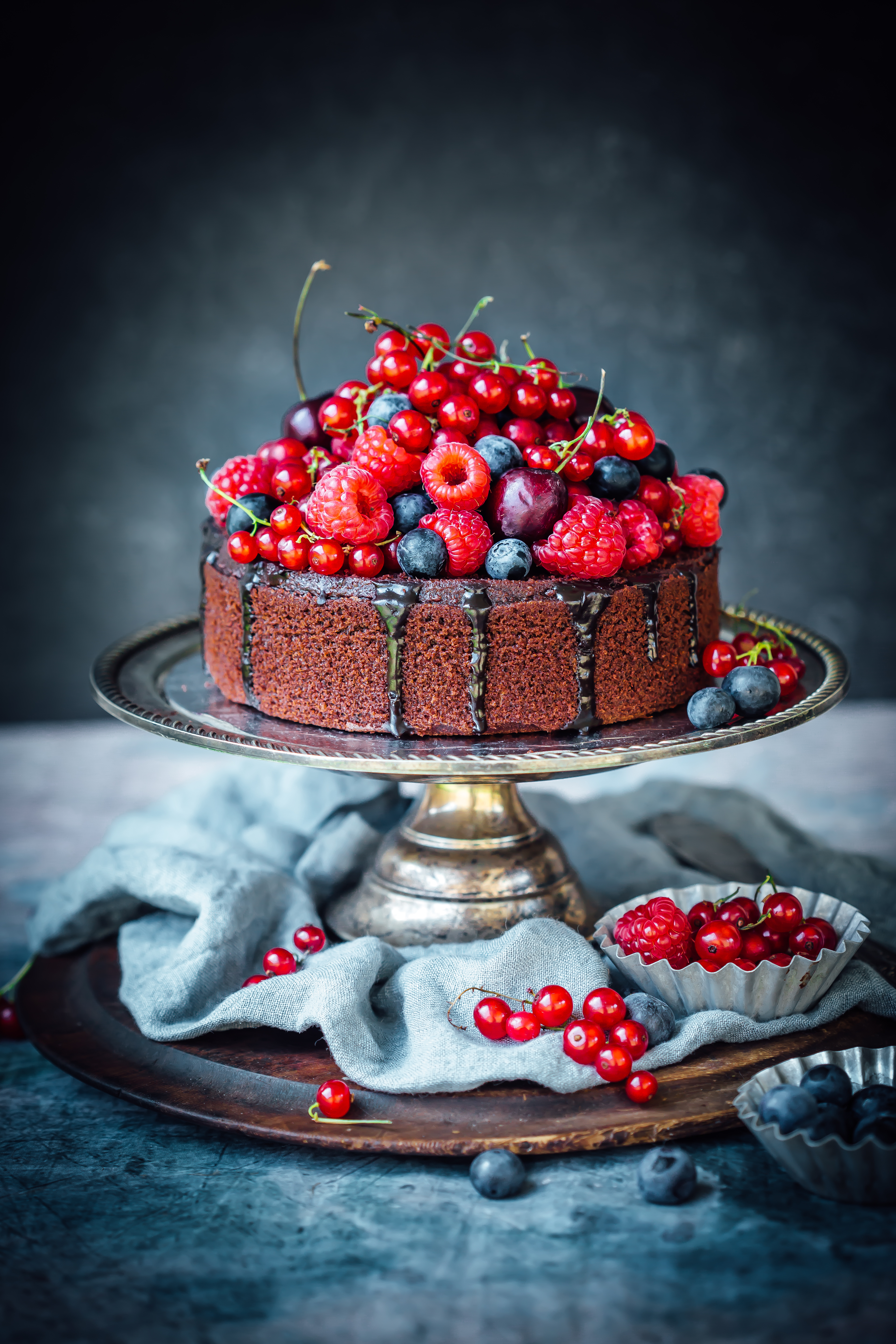 Chocolate Olive Oil Cake with Berries and Edible Flowers by panaceas_pantry, Quick & Easy Recipe