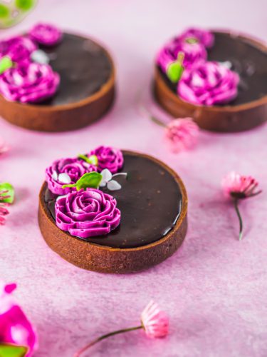 Chocolate and Rhubarb Tartlets