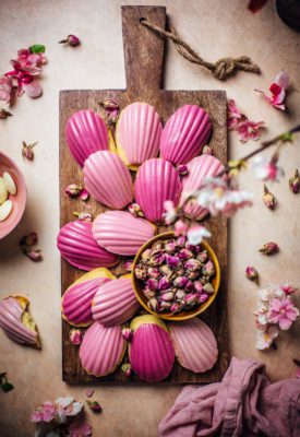 Homemade Madeleines with Rosewater and cardamom