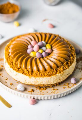 Biscoff and Mini eggs Cheesecake